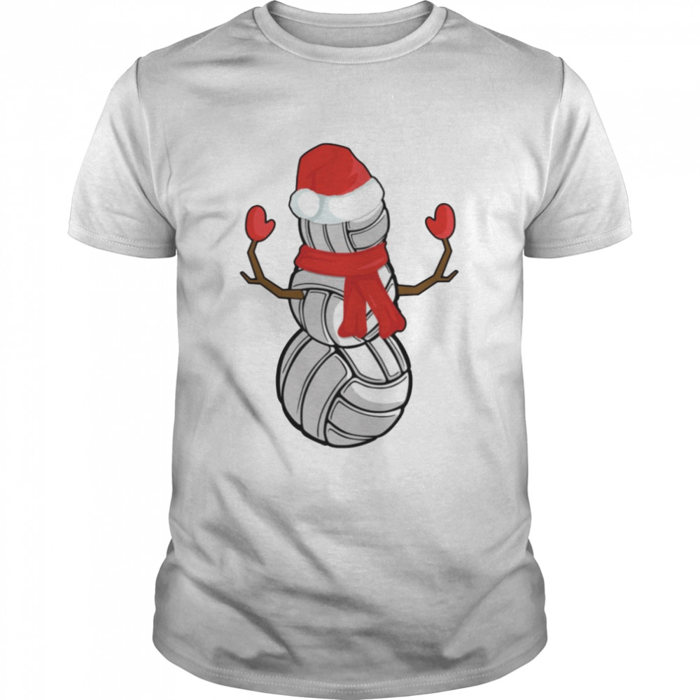 Volleyball Balls Snowman Funny Christmas shirt