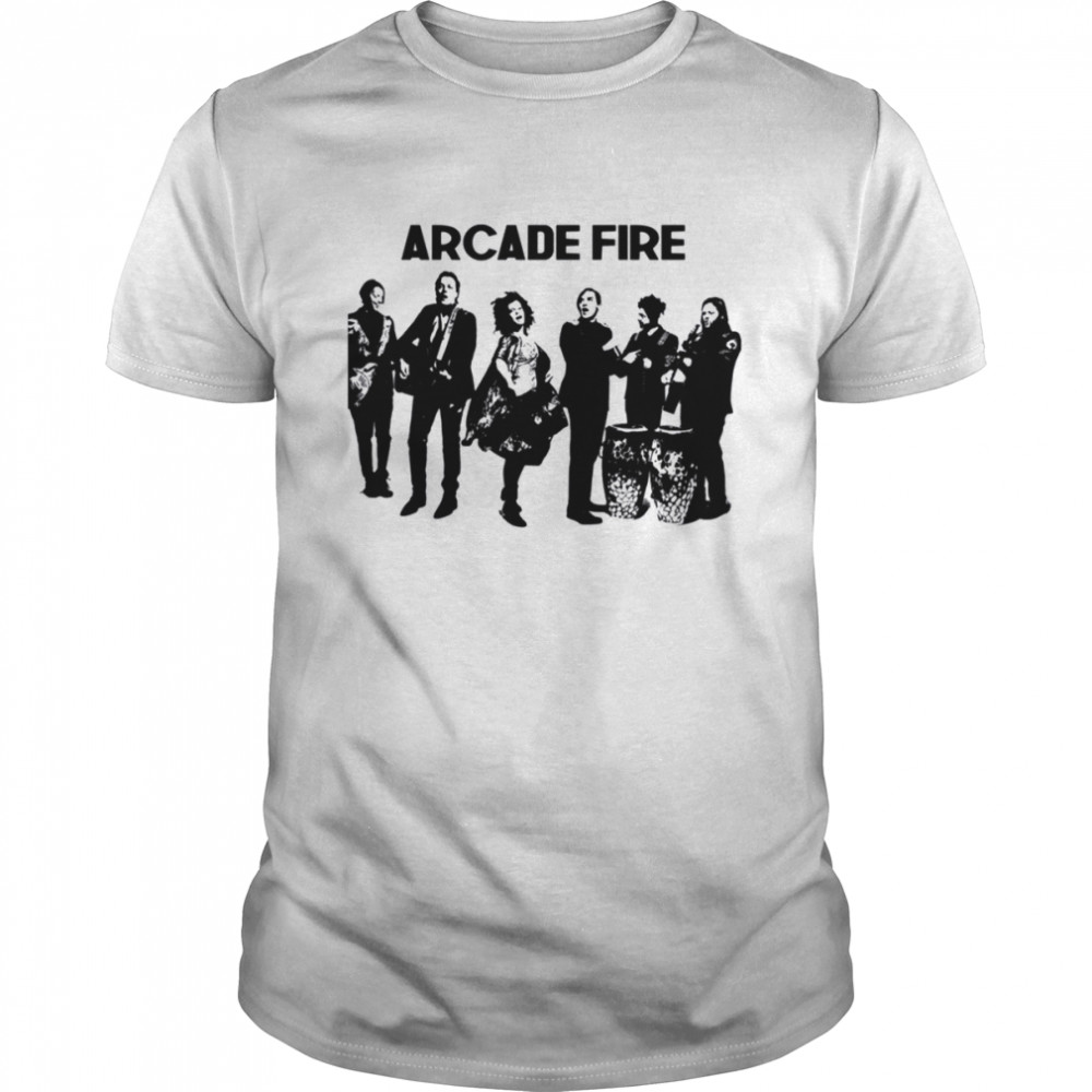 Black And White Art Band Members Arcade Fire shirt