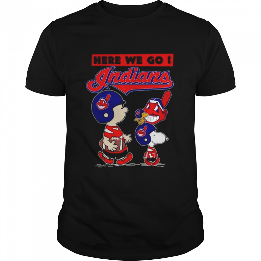 Charlie Brown and Snoopy Woodstock Here we go Cleveland Indians shirt Classic Men's T-shirt