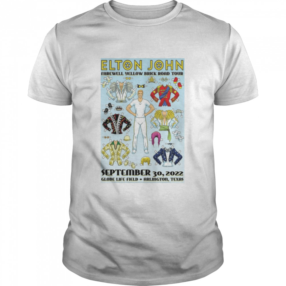 Elton John Sept 30 2022, Globe Life Field Texas Arlington shirt