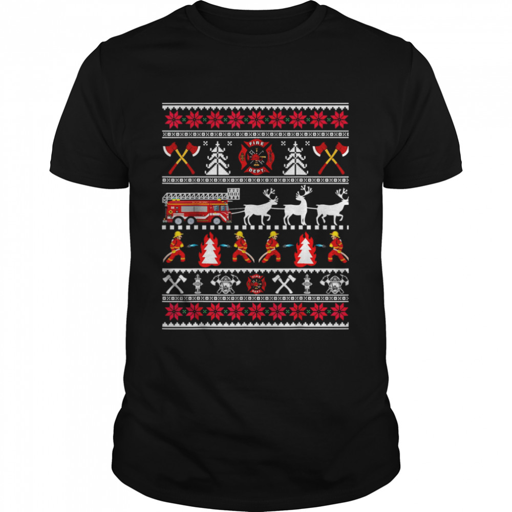Firefighter Ugly Christmas T-Shirt