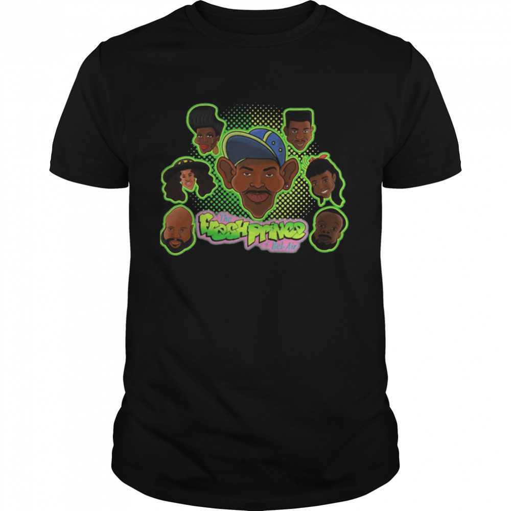 Green Art Fresh Prince Characters shirt