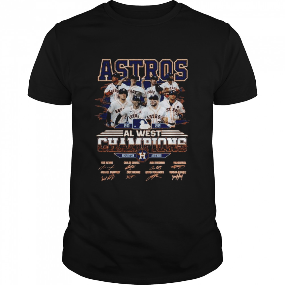 Houston Astros 2022 al west champions signatures shirt