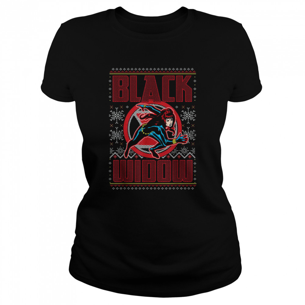 Marvel Black Widow Ugly Christmas T- Classic Women's T-shirt