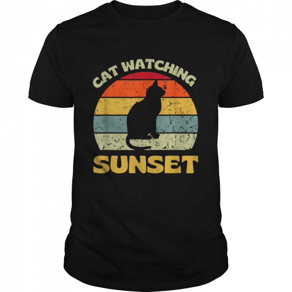 Cat Watching Sunset Vintage shirt