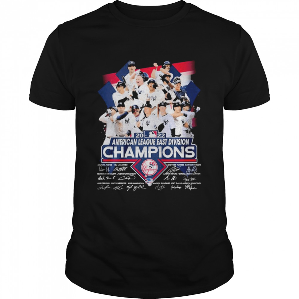 MLB 2022 American League East Division Champions New York Yankees signatures shirt