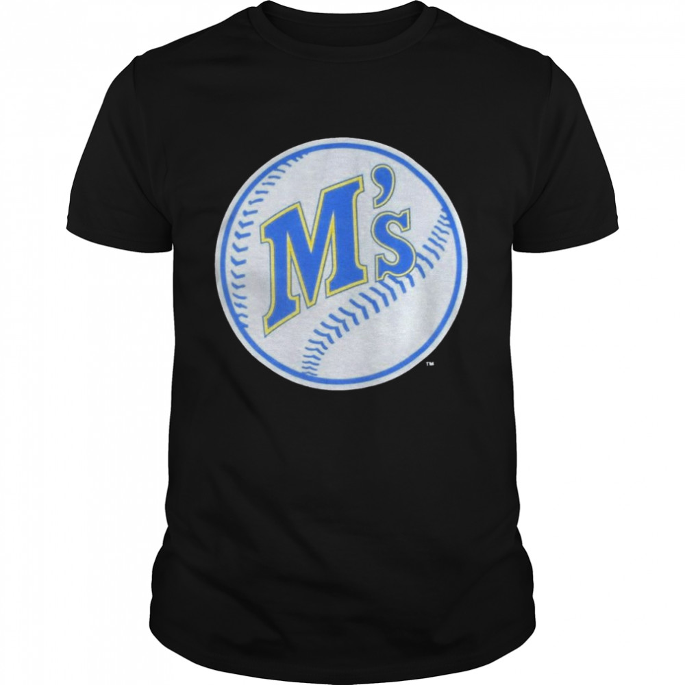 Seattle Mariners Black Baseball Logo T-Shirt