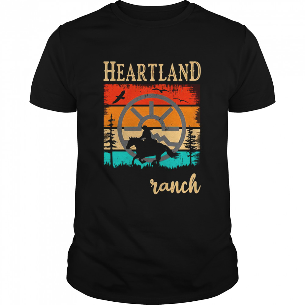 Sunset Heartland Ranch Retro Vintage Horse Lovers Horse Owner shirt