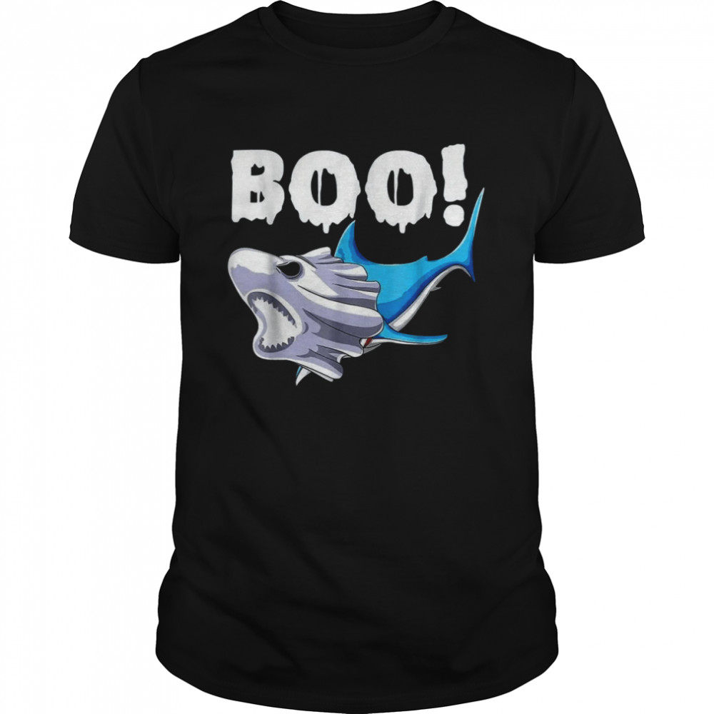Shark Halloween Boo Spooky Ghost Costume Boys Kids T-Shirt