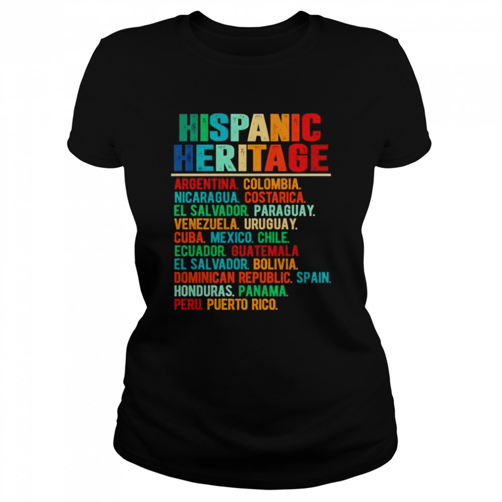 Hispanic heritage month latino countries shirt Classic Women's T-shirt