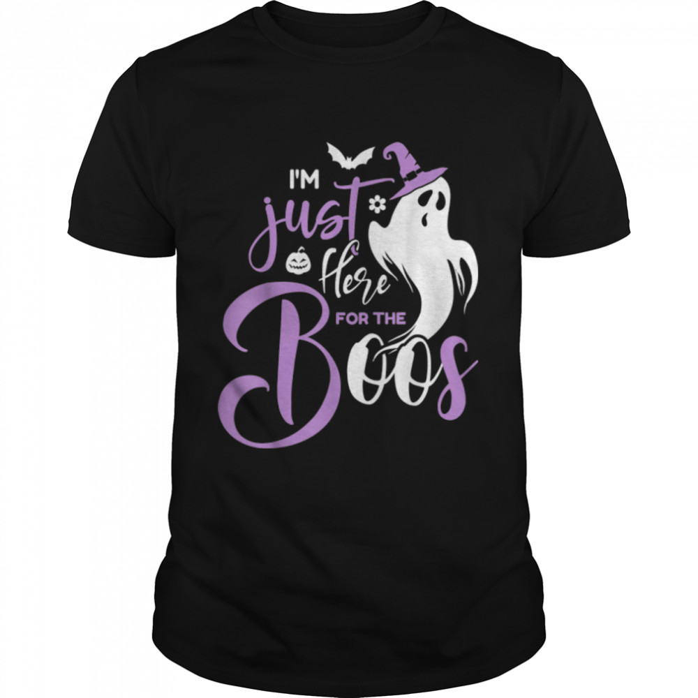 I'm Just Here For The Boos Funny Halloween Beer Lovers Drink T-Shirt B0BHJ6JRGG