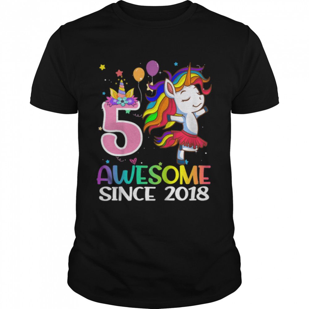 Kids 5 Year Old Gifts Girls Teens Funny Unicorn 5th Birthday T-Shirt B0BHJQSVL7