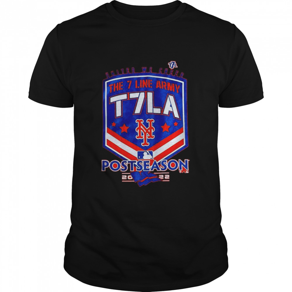 New York Mets 2022 postseason United we Cheer the 7 line army T7LA shirt