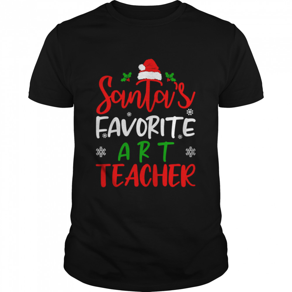 Santa’s Favorite Art Teacher Christmas T  Classic Men's T-shirt
