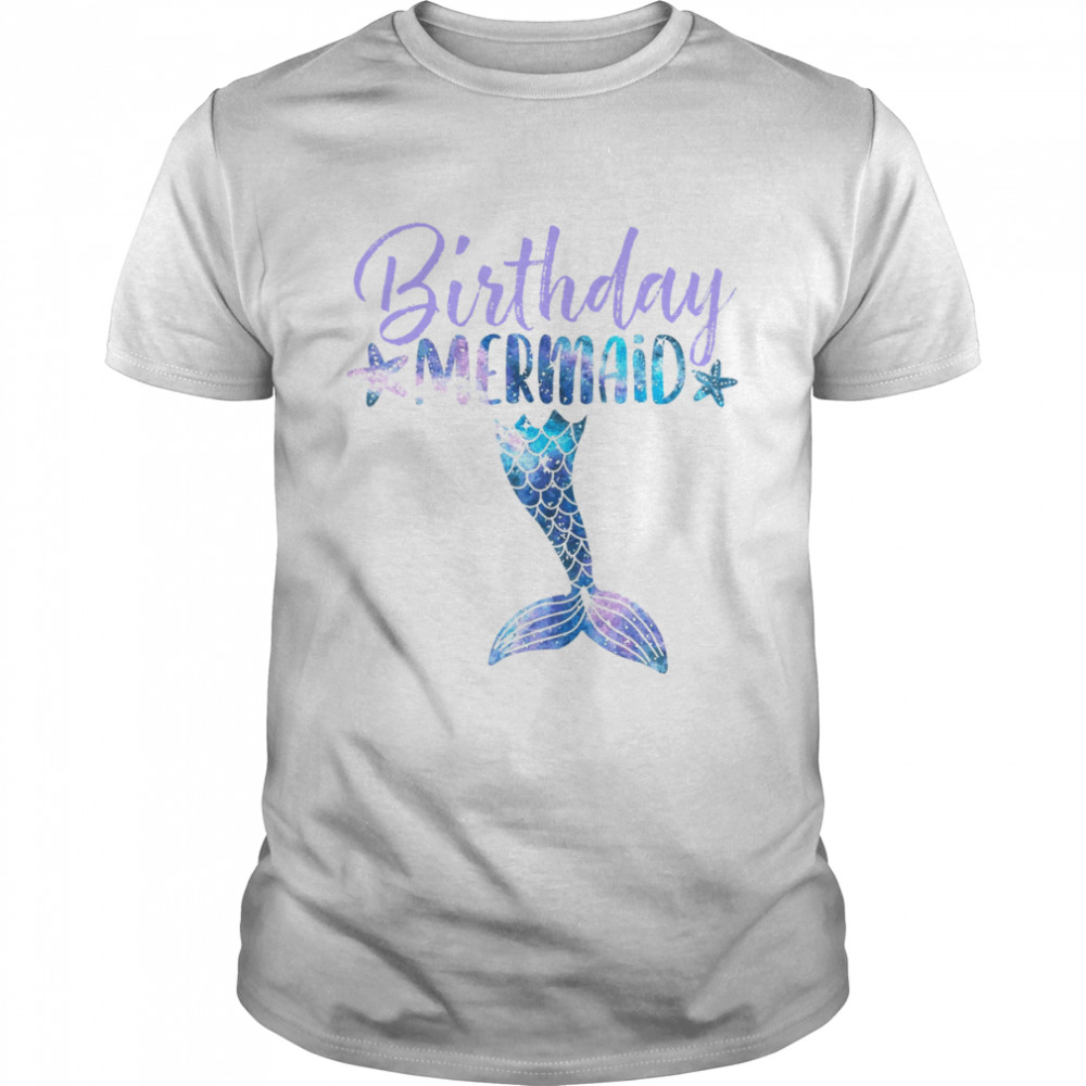 Birthday Mermaid Cute Girls Mermaid Kids shirt Classic Men's T-shirt