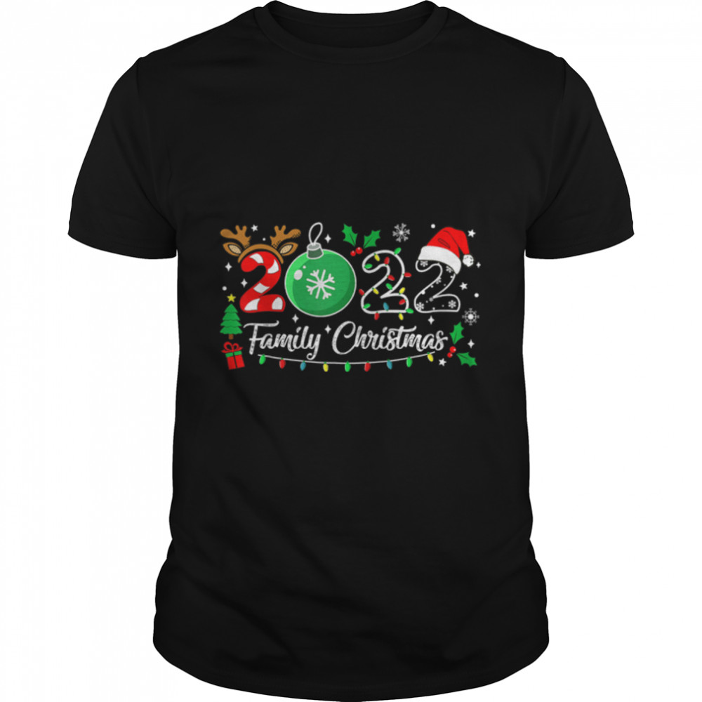 Family Christmas 2022 Merry Xmas Ball Light Garden Reindeer T-Shirt B0BHJ7N8BD