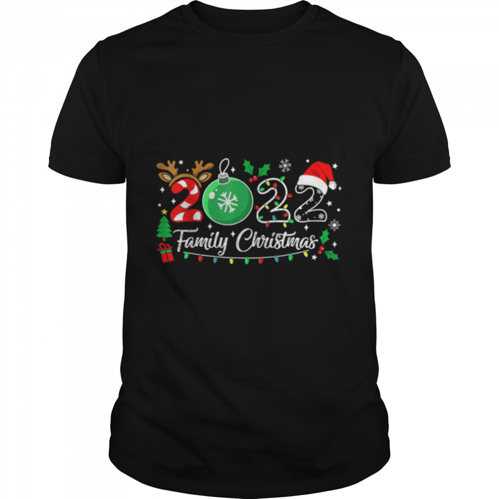 Family Christmas 2022 Merry Xmas Ball Light Garden Reindeer T-Shirt B0BHJ9HV9L
