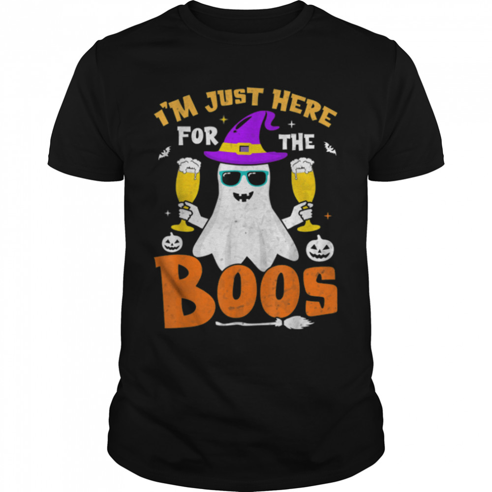 I'm Just Here For The Boos Funny Halloween Beer Lovers Drink T-Shirt B0BHJ7CFRR