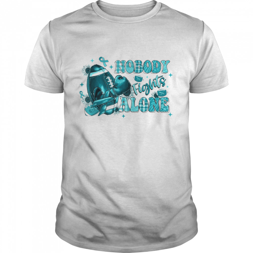 Nobody Fights Alone Football Cervical cancer Awareness T- Classic Men's T-shirt