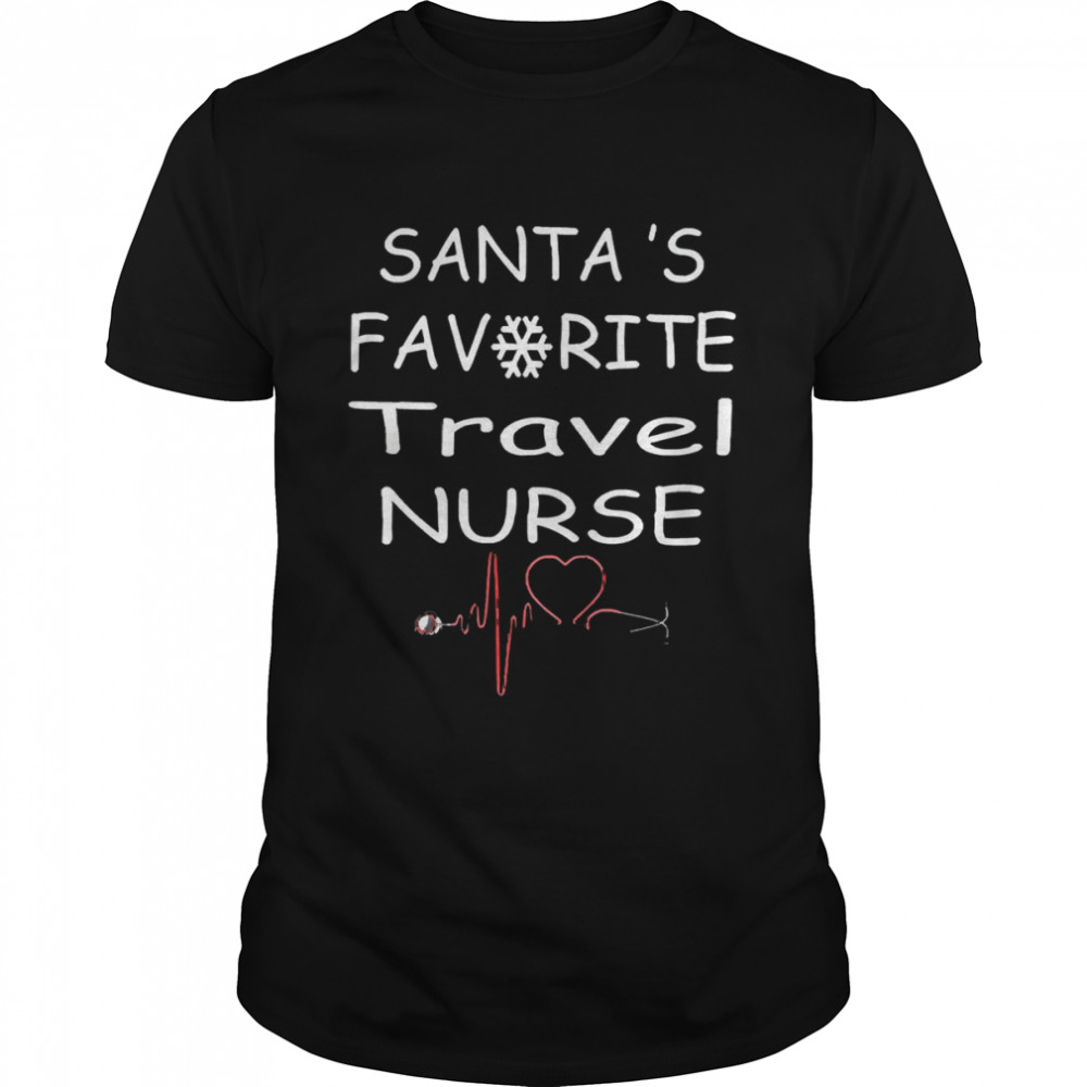 Santa’s Favorite Travel Nurse Christmas T- Classic Men's T-shirt