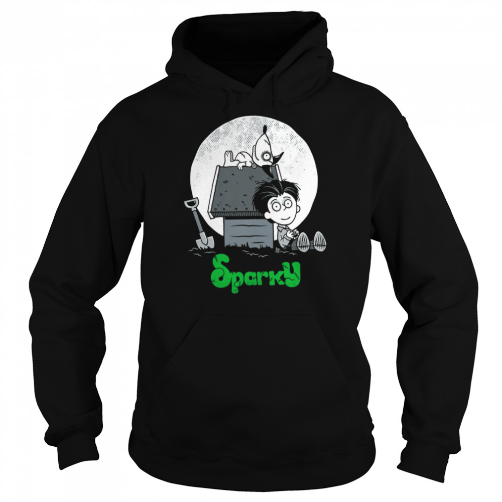 Sparky And The Moon Frankenstein Dog shirt Unisex Hoodie