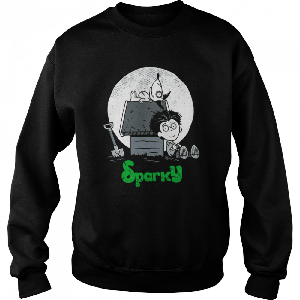 Sparky And The Moon Frankenstein Dog shirt Unisex Sweatshirt