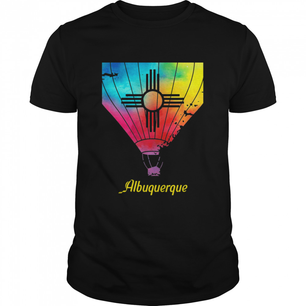 Vintage Rainbow Air Balloon Festive New Mexico Albuquerque T-Shirt