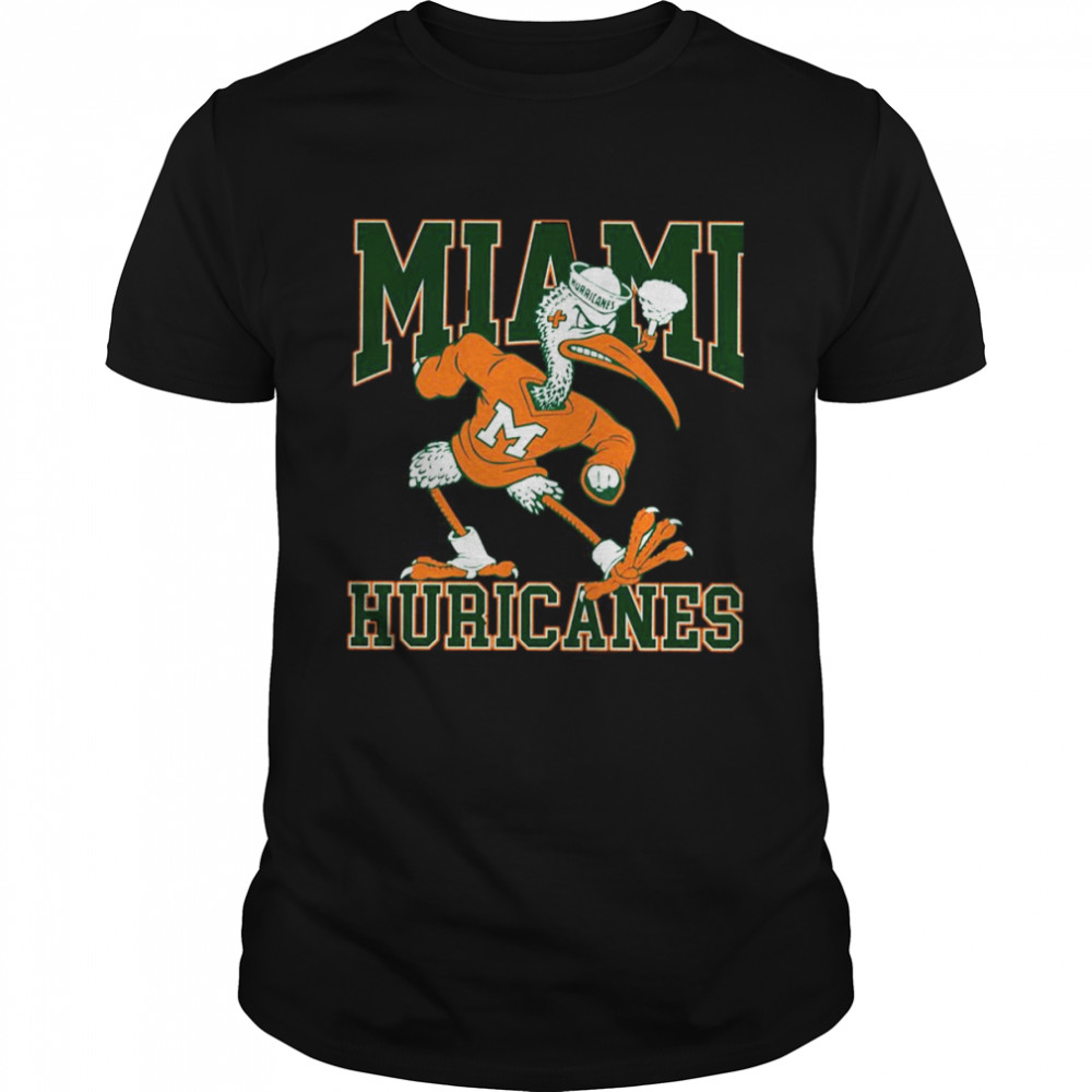 Vintage Football University Mascot Graphic Miami Huricanes shirt