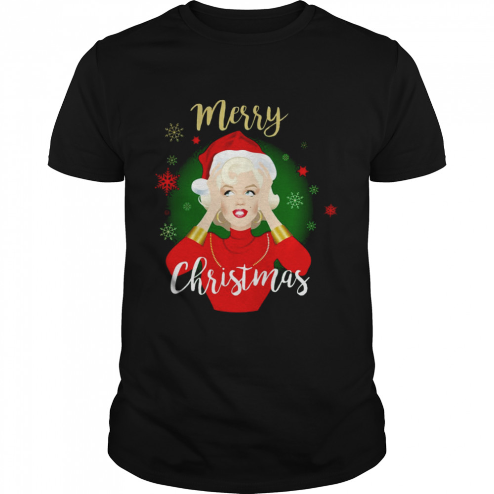Blonde Marilyn Monroe Merry Christmas shirt