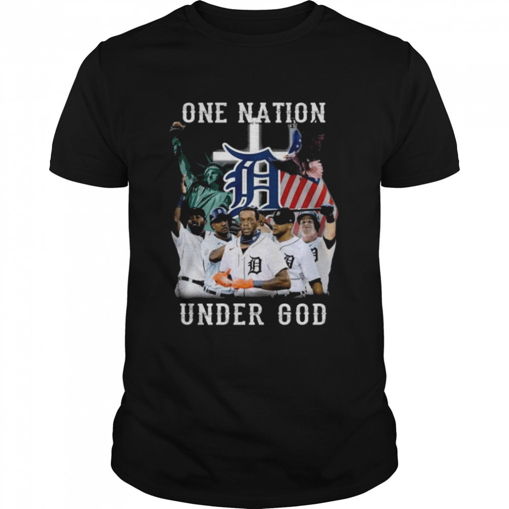Detroit Tigers one nation under god American flag 2022 shirt