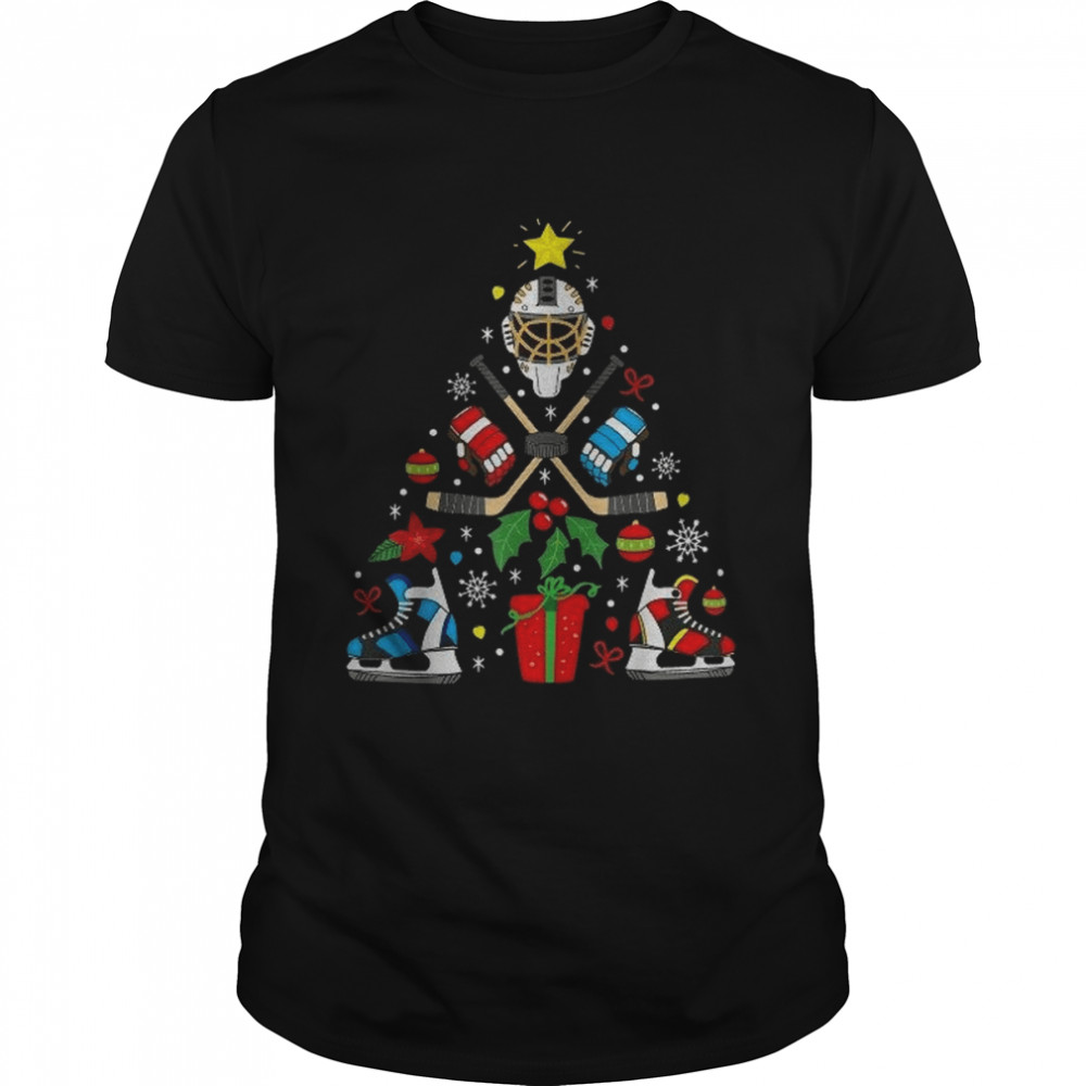 Ice Hockey Christmas Tree shirt