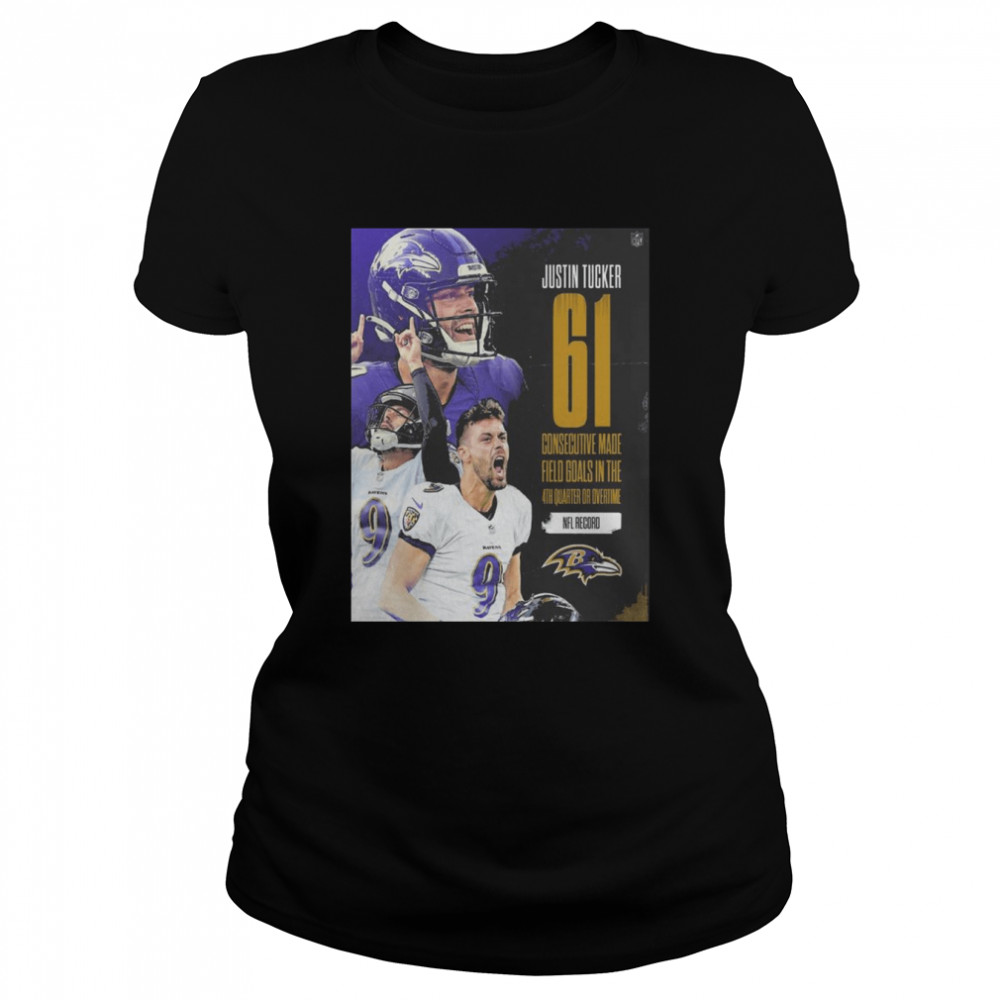 justin tucker 61 field goals in baltimore ravens nfl shirt - Trend