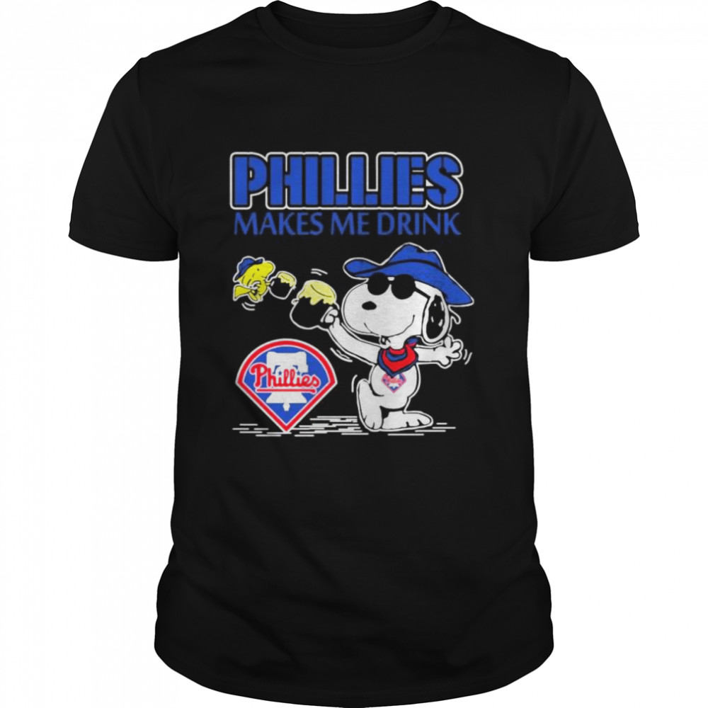 Snoopy and Woodstock Philadelphia Phillies Makes Me Drink 2022 Shirt