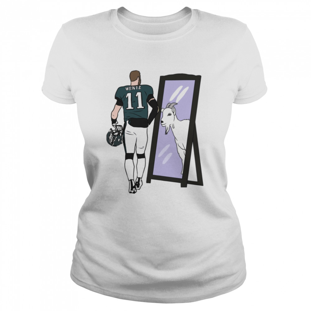 #1 Carson Wentz Mirror Goat shirt Classic Women's T-shirt