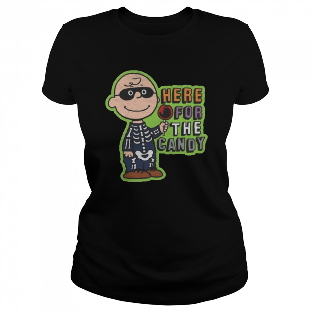 Peanuts Charlie Brown Here For The Candy Charlie Brown Halloween shirt Classic Women's T-shirt