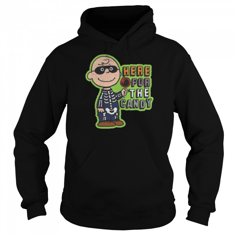 Peanuts Charlie Brown Here For The Candy Charlie Brown Halloween shirt Unisex Hoodie