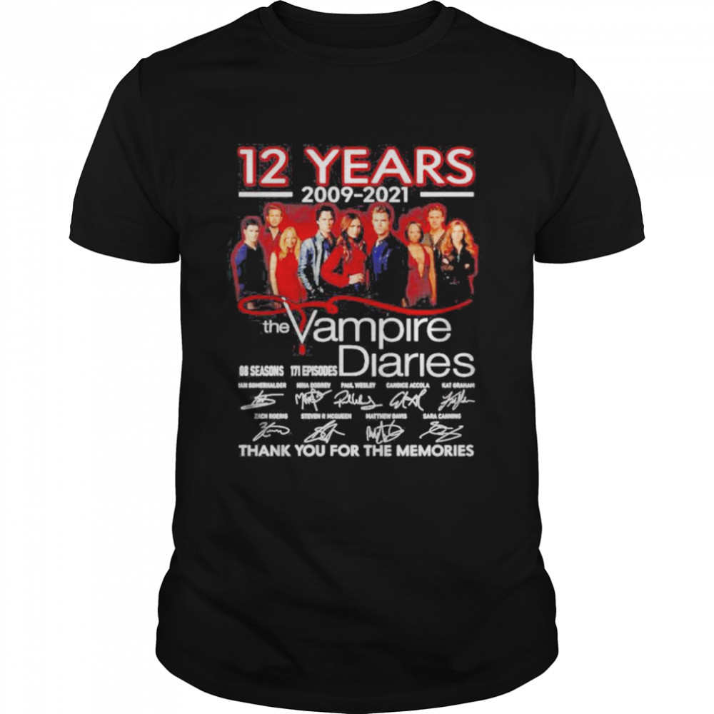 13 years 2009 2022 the Vampire Diaries 8 season 171 episodes thank you for the memories shirt