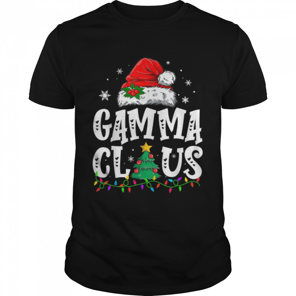 Gamma Claus Matching Family Christmas Pajama Santa Lights T-Shirt B0BK1THK81
