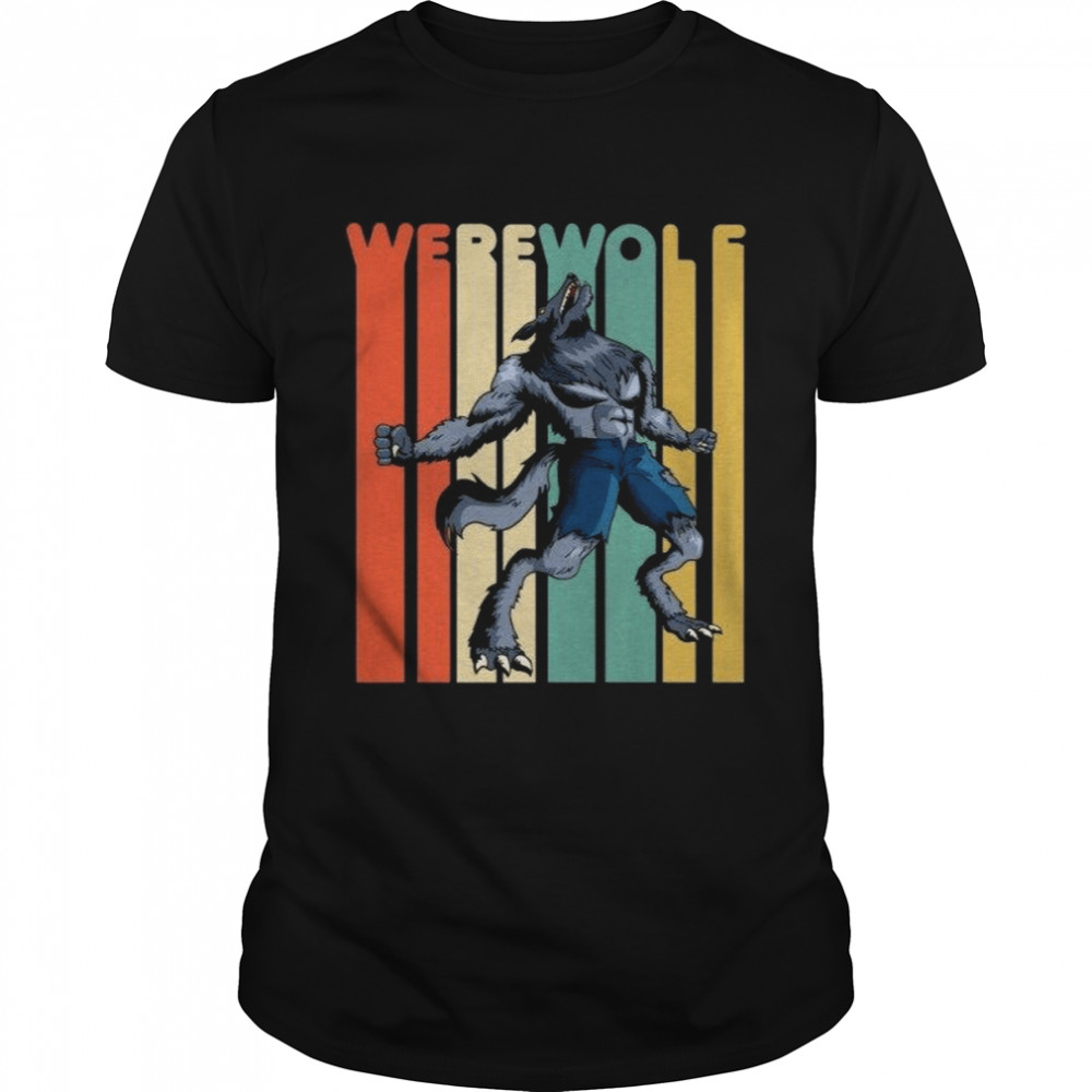 Vintage Style Werewolf Retro Halloween shirt Classic Men's T-shirt