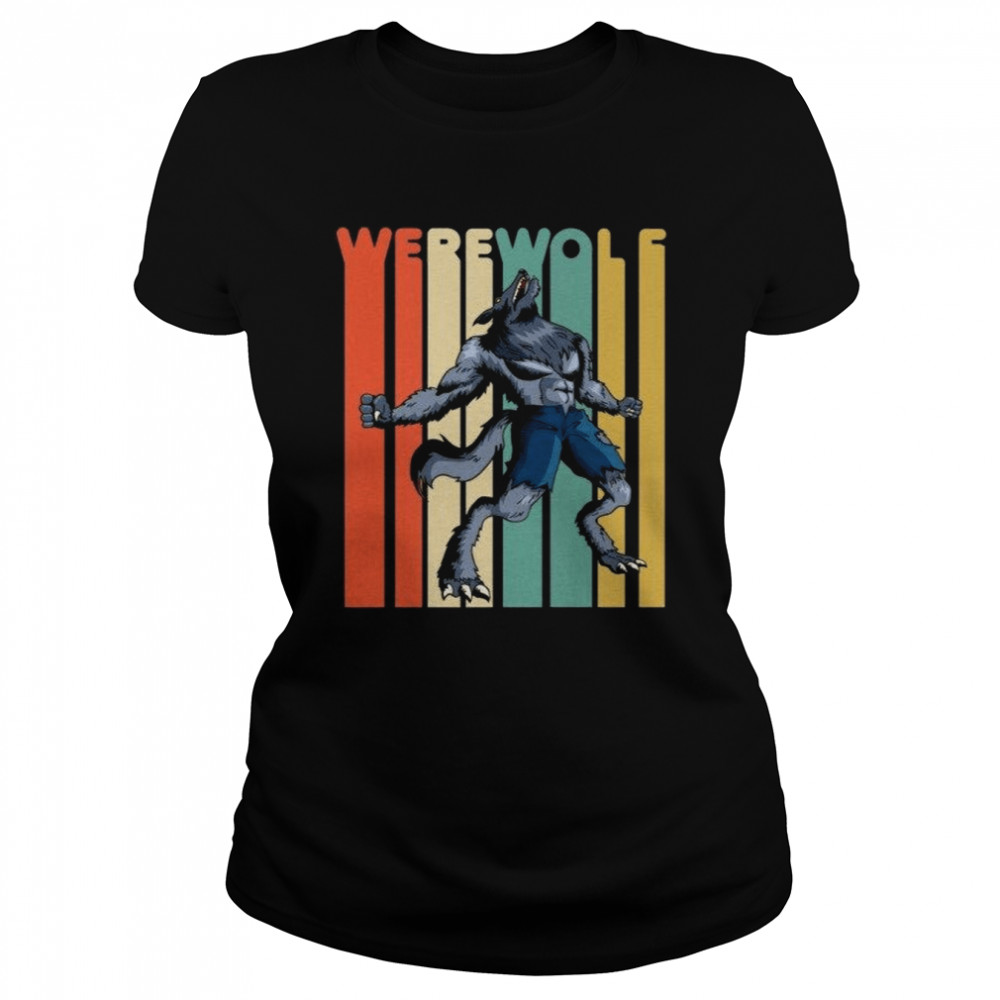 Vintage Style Werewolf Retro Halloween shirt Classic Women's T-shirt