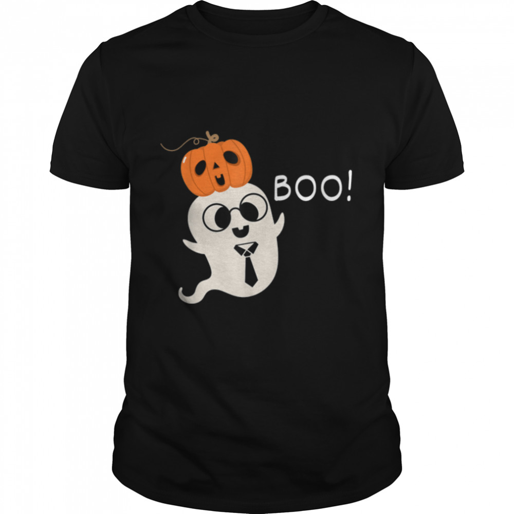 Boo Ghost Pumpkin Cute Halloween Costume Children and Adults T-Shirt B0BKLDLRX2