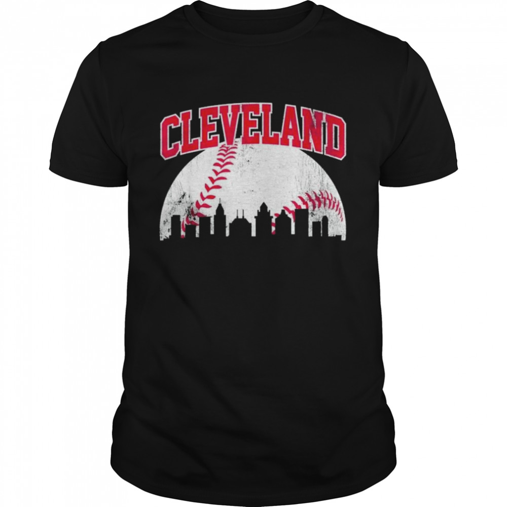 Cleveland Baseball Skyline City Gameday Retro Vintage USA Vintage 2022  Classic Men's T-shirt