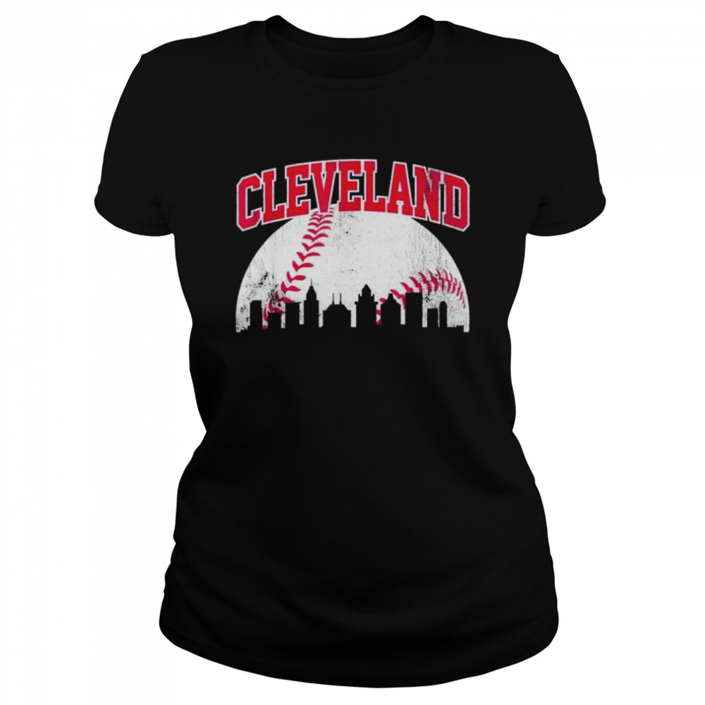 Cleveland Baseball Skyline City Gameday Retro Vintage USA Vintage 2022  Classic Women's T-shirt