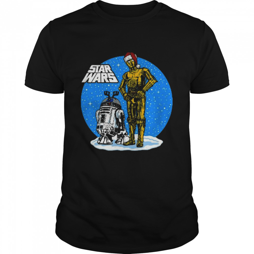 Star Wars Christmas C-3PO & R2-D2 Snow Globe T-Shirt