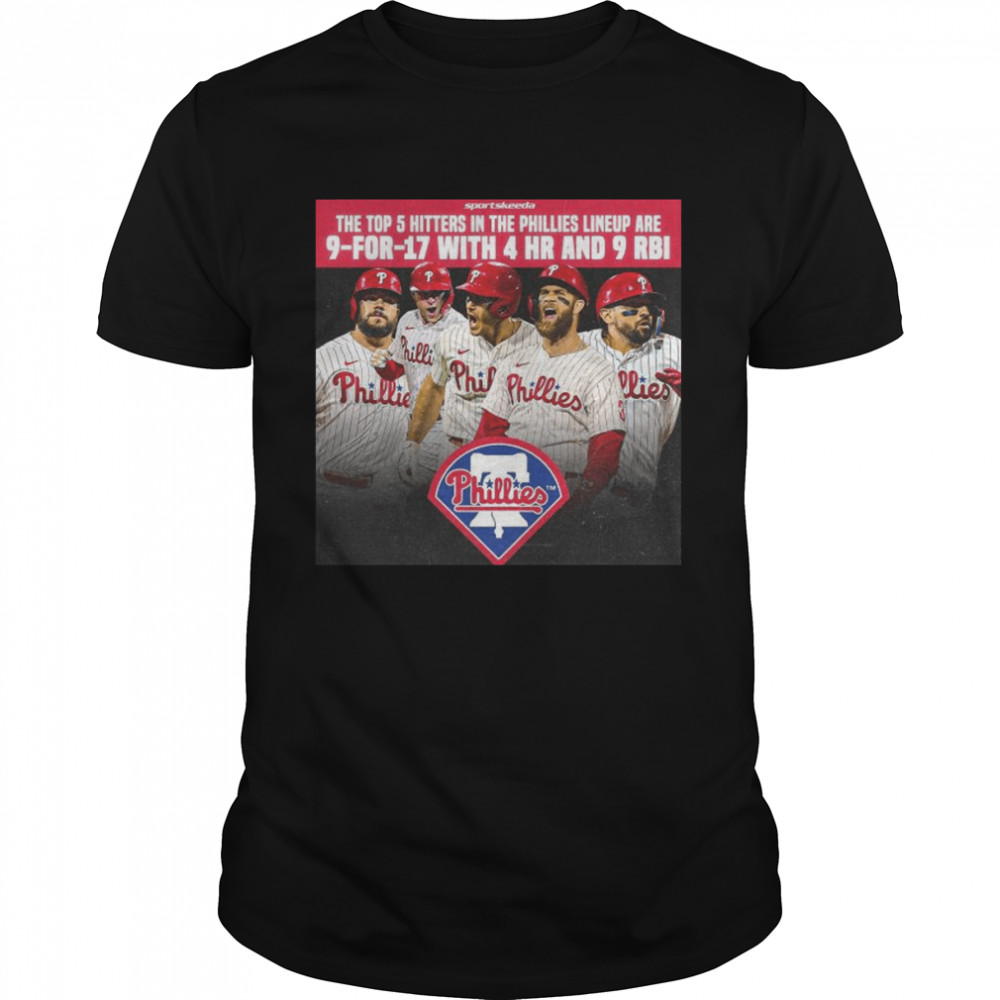 The Top 5 Hitters In The Phillies Lineup Are 9-For-17 With 4 HR And 9 RBI 2022 Shirt