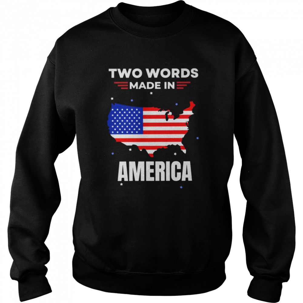 Two Words Made In America Joe Biden shirt Unisex Sweatshirt