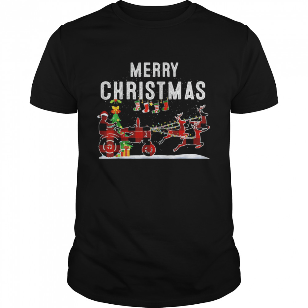Farm Tractor Merry Christmas Farmer Xmas Gift Classic Men's T-shirt