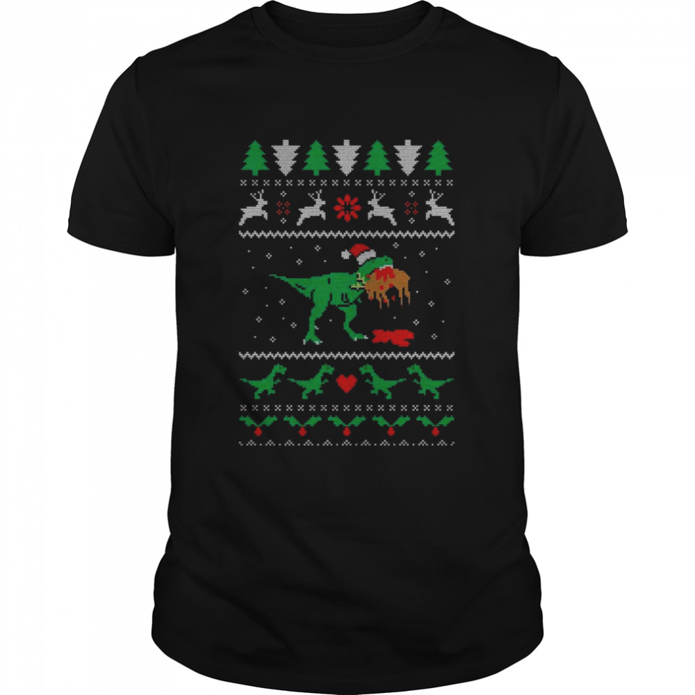 T-Rex Eating Reindeer Jumper Ugly Xmas 2022 Shirt