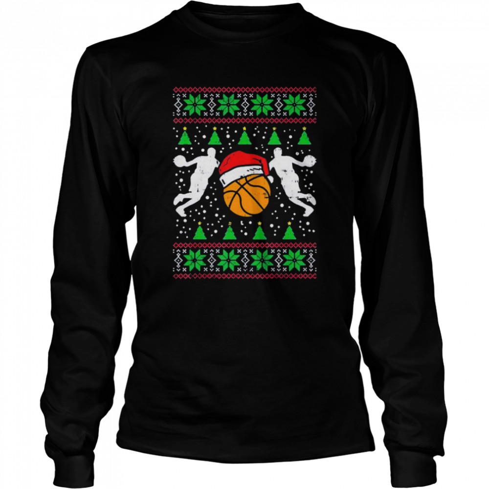 Basketball sport coach player ugly Christmas shirt Long Sleeved T-shirt