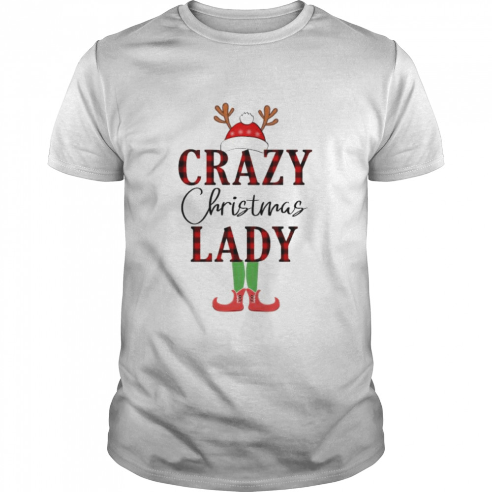 crazy christmas lady Elf Merry Christmas shirt